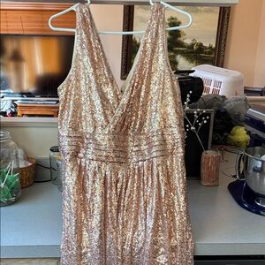 Sequin Maxi Dress in Gold